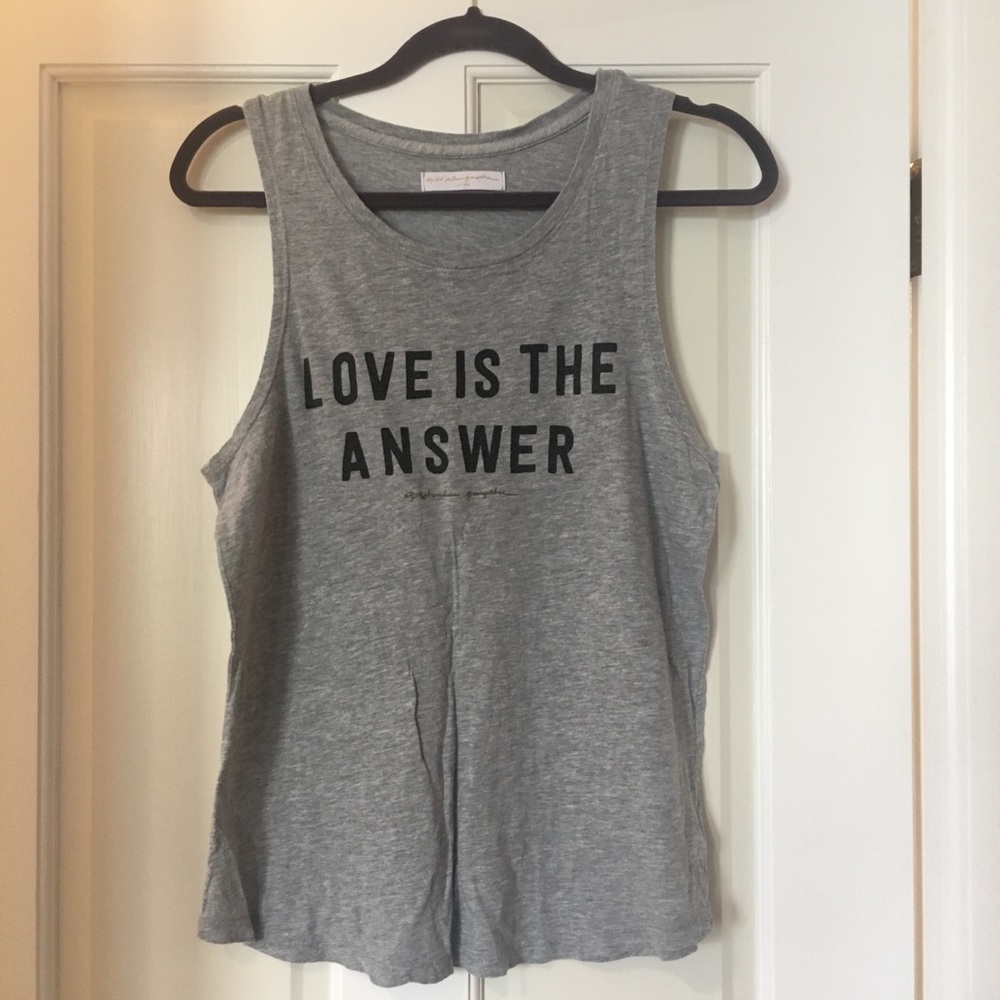 Spiritual Gangster Gray Tank "Love Is The Answer"